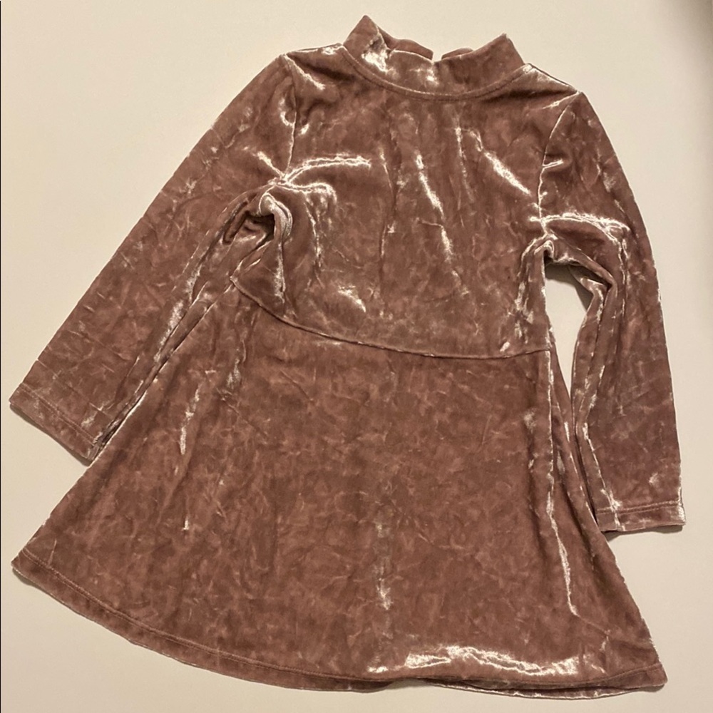 Cat & Jack Lilac Crushed Velvet Long Sleeve Infant Girl Dress Size 18 months
